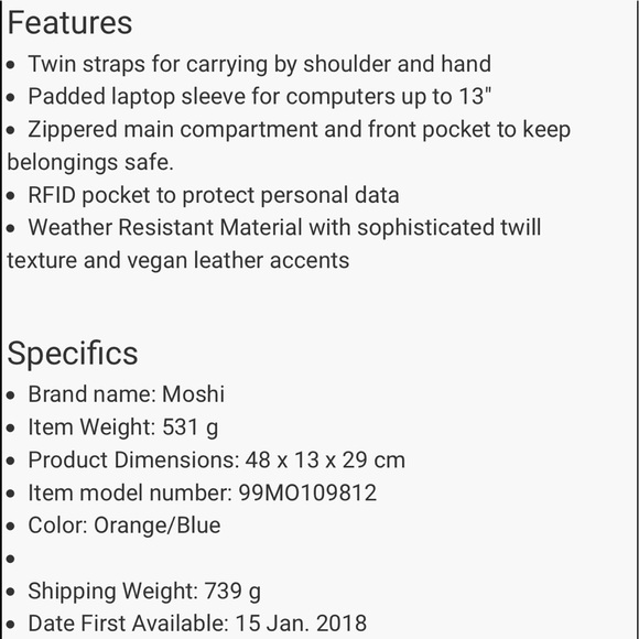 H🥳ST PICK! NIB! Moshi Verana Work Tote - Picture 10 of 10